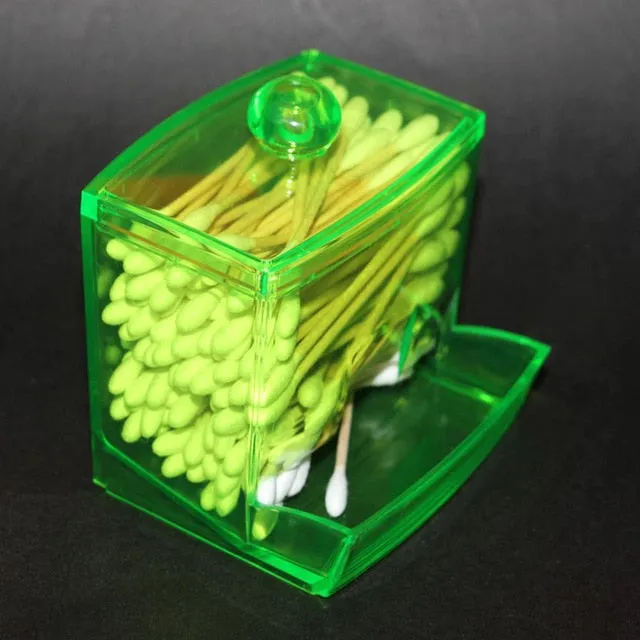 Transparent Makeup Storage Box Cotton Swab Cotton Pad Organizer Brush Plastic Box
