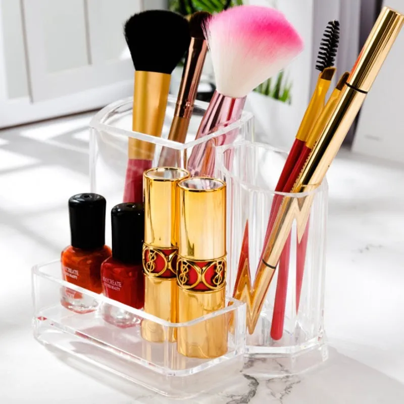 Transparent Makeup Storage Box Cotton Swab Cotton Pad Organizer Brush Plastic Box