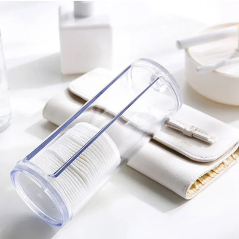 Transparent Makeup Storage Box Cotton Swab Cotton Pad Organizer Brush Plastic Box