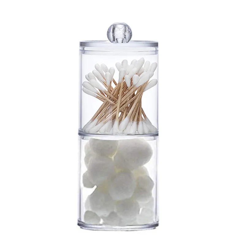 Transparent Makeup Storage Box Cotton Swab Cotton Pad Organizer Brush Plastic Box