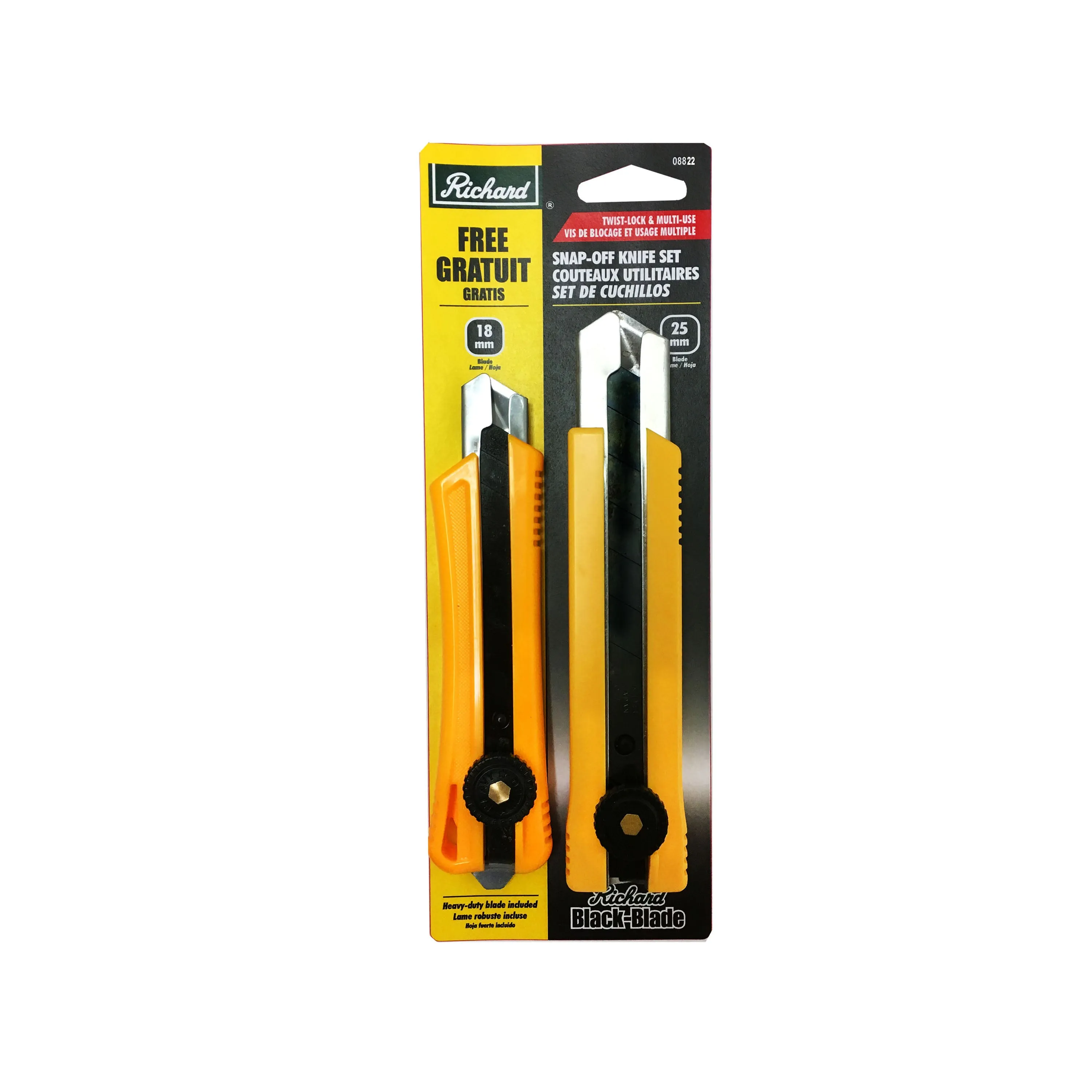 Utility Knife - Richard Knife & Tool 2 Pack Heavy Duty Knives – 18mm   25mm 08822