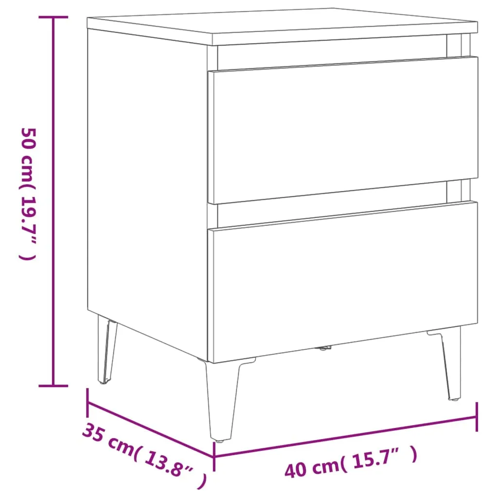 vidaXL Bed Cabinet Concrete Grey - Stylish Engineered Wood Nightstand with Ample Storage, 40x35x50 cm