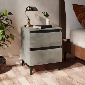 vidaXL Bed Cabinet Concrete Grey - Stylish Engineered Wood Nightstand with Ample Storage, 40x35x50 cm