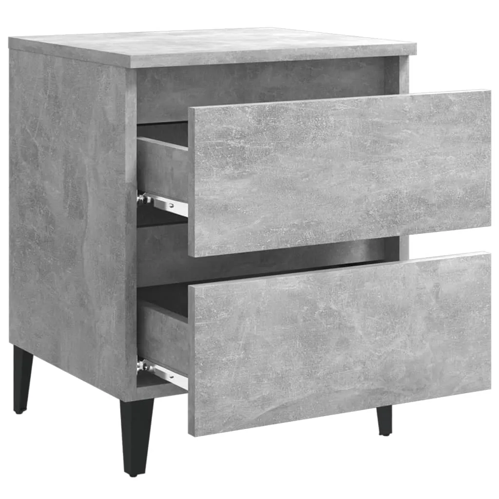 vidaXL Bed Cabinet Concrete Grey - Stylish Engineered Wood Nightstand with Ample Storage, 40x35x50 cm
