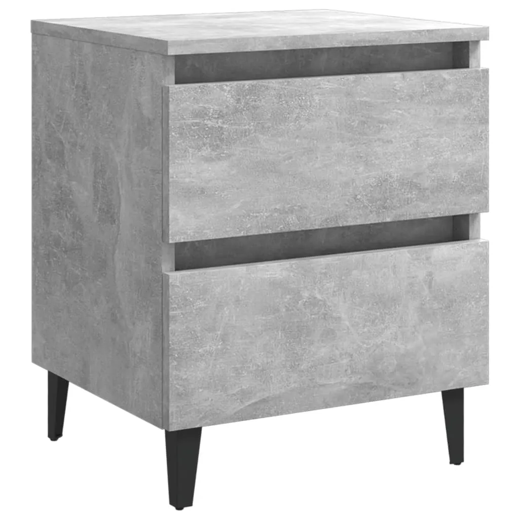 vidaXL Bed Cabinet Concrete Grey - Stylish Engineered Wood Nightstand with Ample Storage, 40x35x50 cm