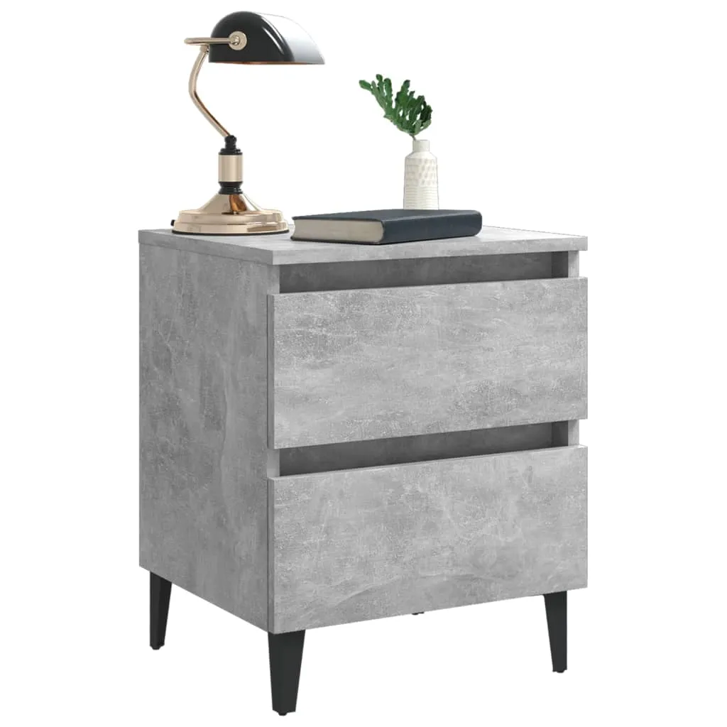 vidaXL Bed Cabinet Concrete Grey - Stylish Engineered Wood Nightstand with Ample Storage, 40x35x50 cm