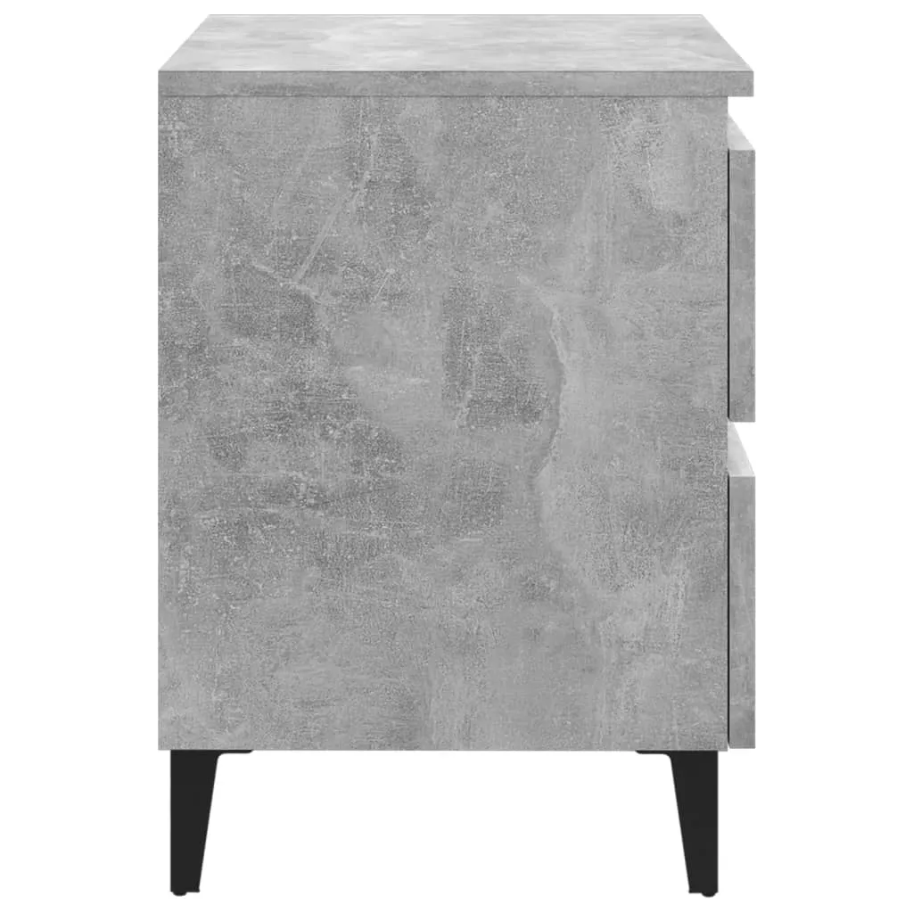 vidaXL Bed Cabinet Concrete Grey - Stylish Engineered Wood Nightstand with Ample Storage, 40x35x50 cm