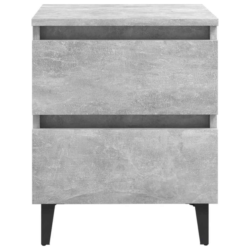 vidaXL Bed Cabinet Concrete Grey - Stylish Engineered Wood Nightstand with Ample Storage, 40x35x50 cm