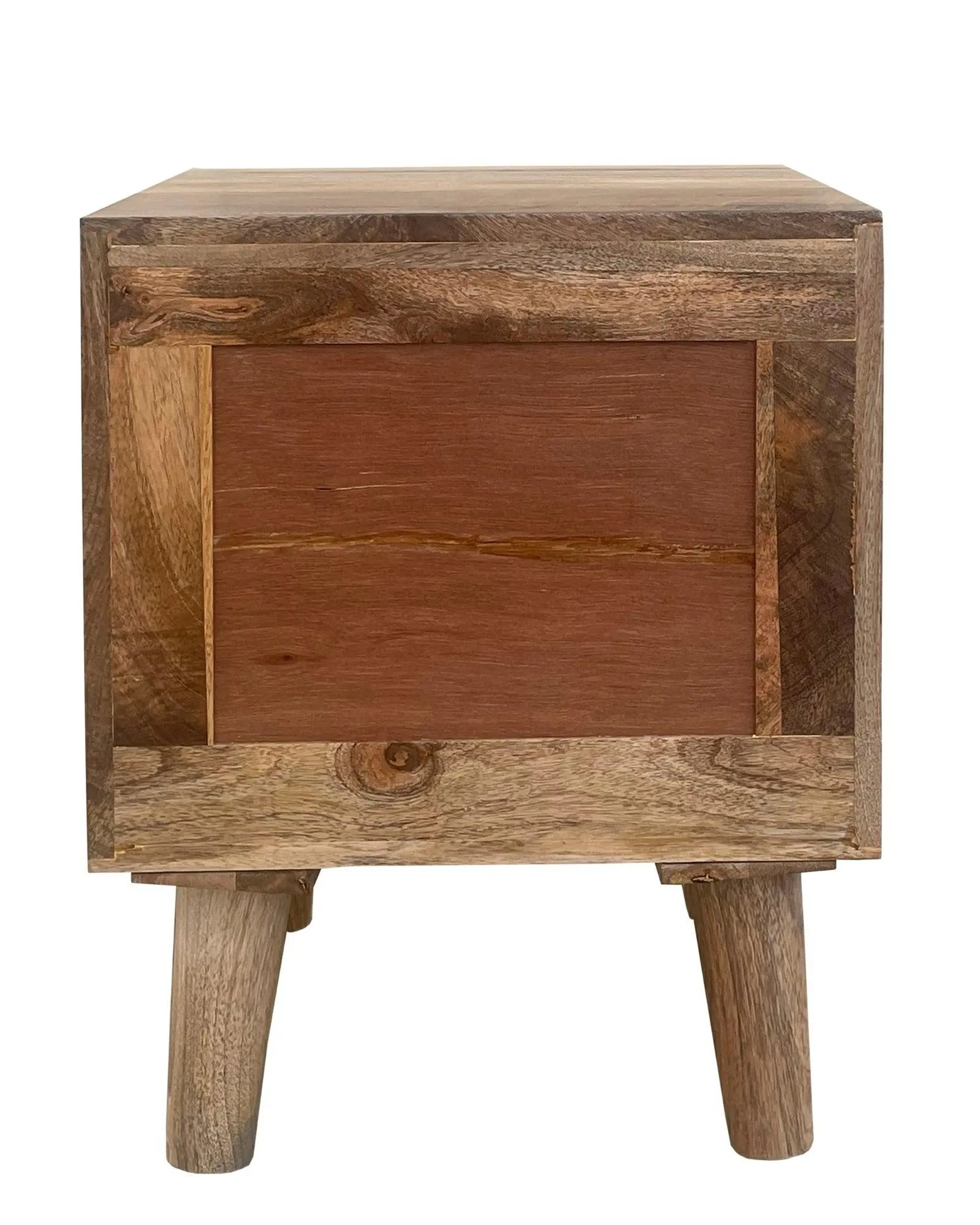 Wooden Twist Nucleus Carved Mango Wood Bedside Table